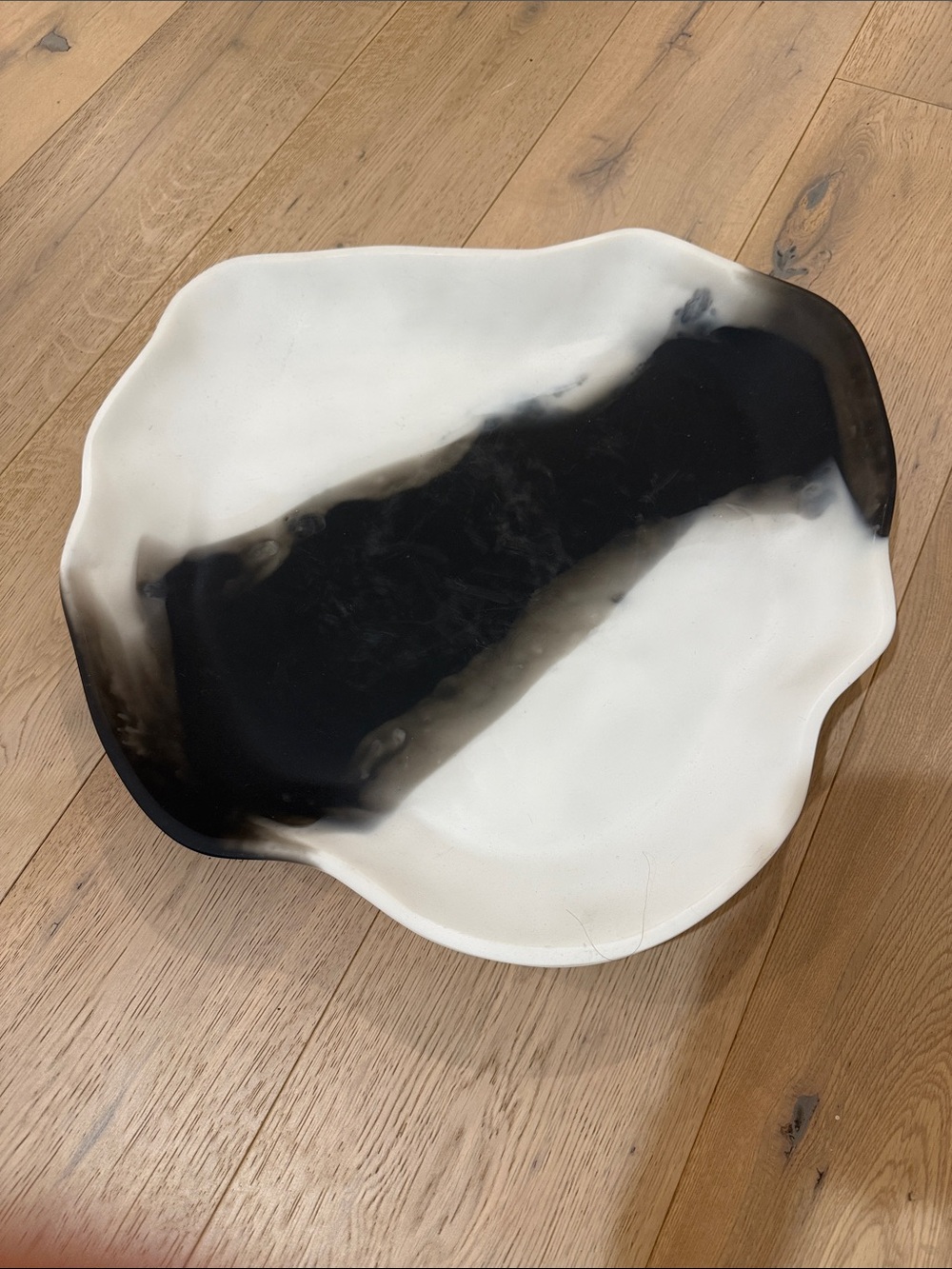 Arteriors Hollie Tray in a black and white finish